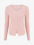Pull côtelé à boutons décoratifs - Rose - 1