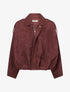 Bomber uni effet daim - Bordeaux - 1