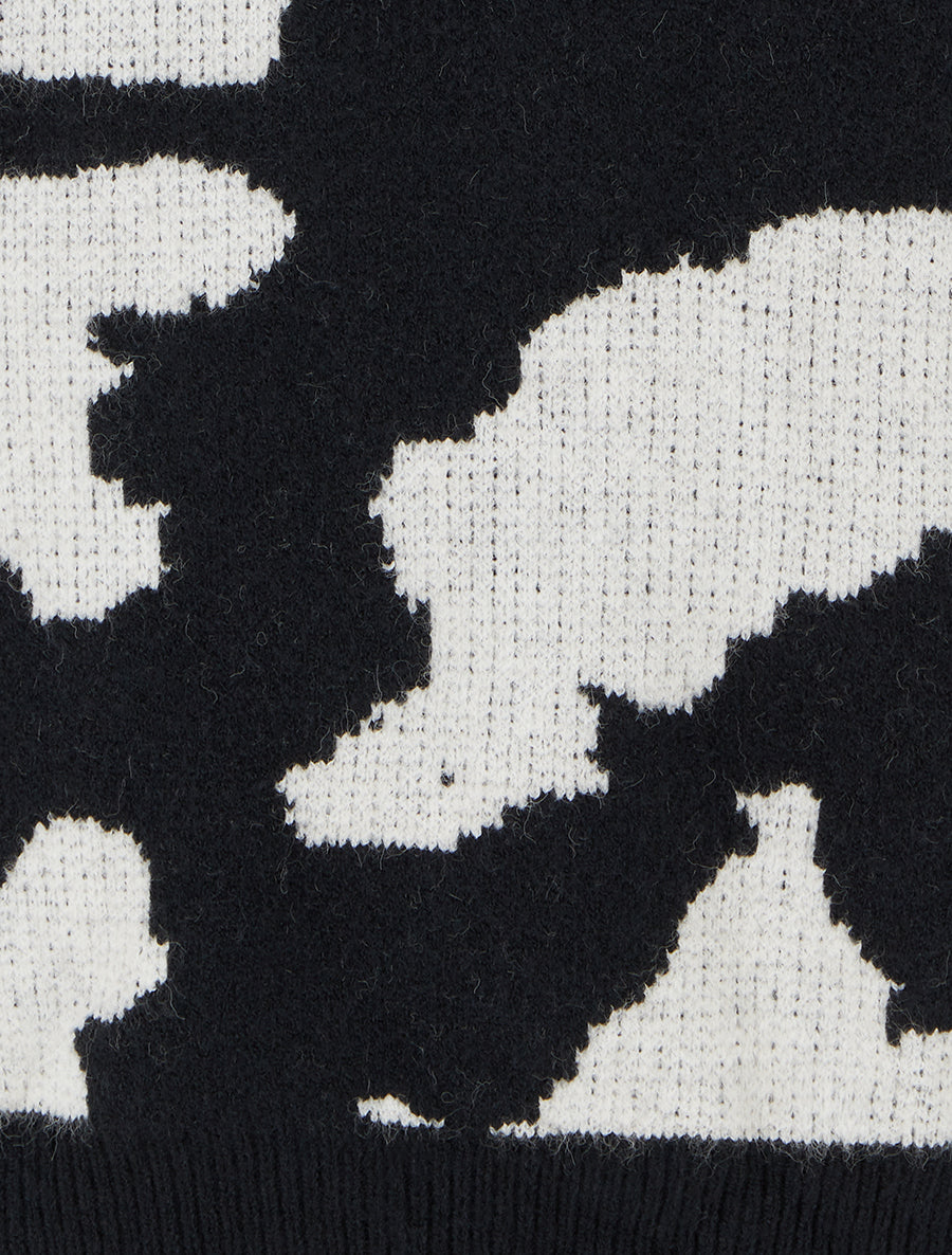Pull en maille imprimé vache - Gris - 3