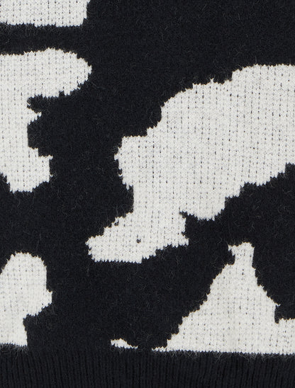 Pull en maille imprimé vache - Gris - 3