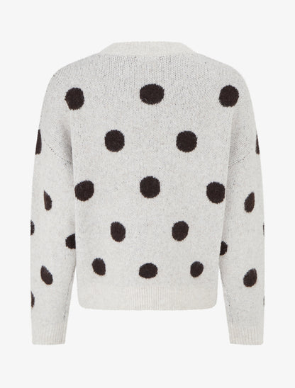 Pull en maille à pois - Gris clair - 2