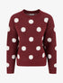 Pull en maille à pois - Bordeaux - 1
