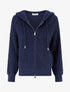 Sweat à capuche en maille bouclée - Marine - 1