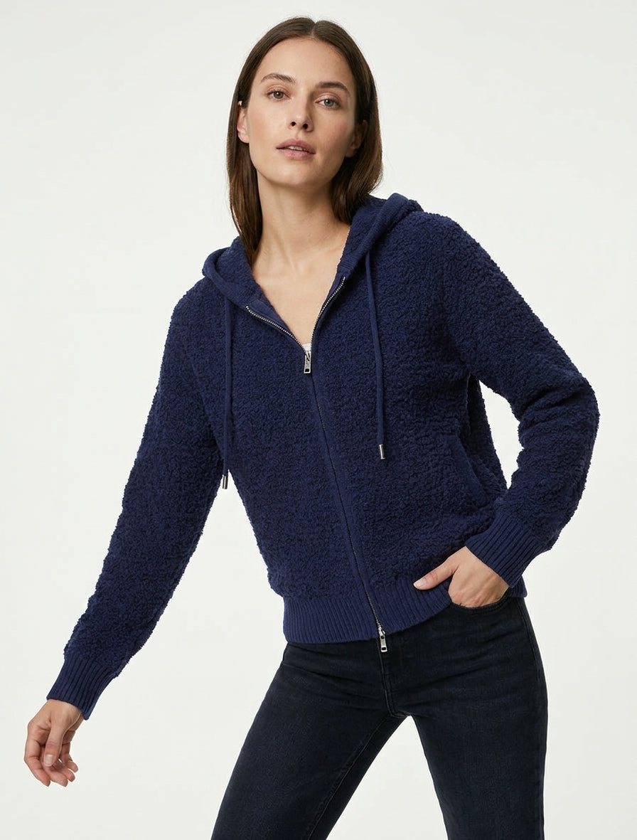 Felpa con cappuccio in maglia bouclé - Marina
