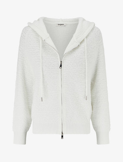 Sweat à capuche en maille bouclée - Blanc - 1