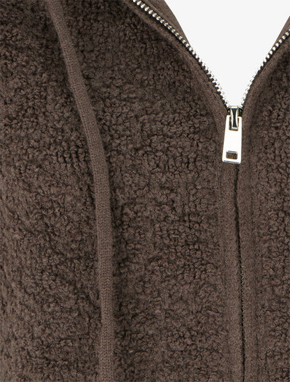 Sweat à capuche en maille bouclée - Marron - 3