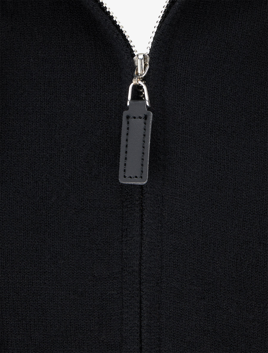 Sweat fin à capuche à fourrure et zip - Noir - 3