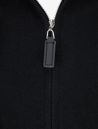 Sweat fin à capuche à fourrure et zip - Noir - 3