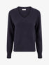 Pull droit à col V et boutons décoratifs - Bleu nuit - 1