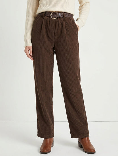 Pantaloni dritti in velluto a coste - Marrone