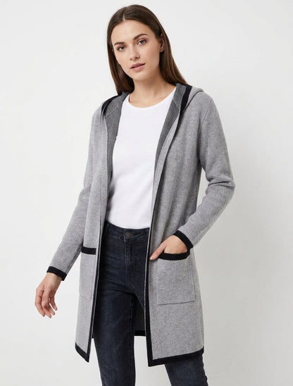 Gilet aperto con cappuccio - Grigio
