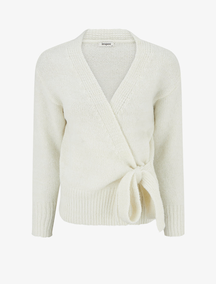 Pull cache-coeur en laine mélangée irisée - Écru - 1