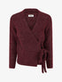 Pull cache-coeur en laine mélangée irisée - Lie de vin - 1
