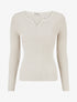 Pull ajusté et côtelé à col tunisien - Beige - 1
