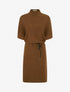 Robe pull droite et ceinturée - Camel - 1