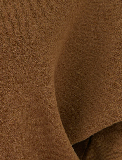 Robe pull droite et ceinturée - Camel - 3