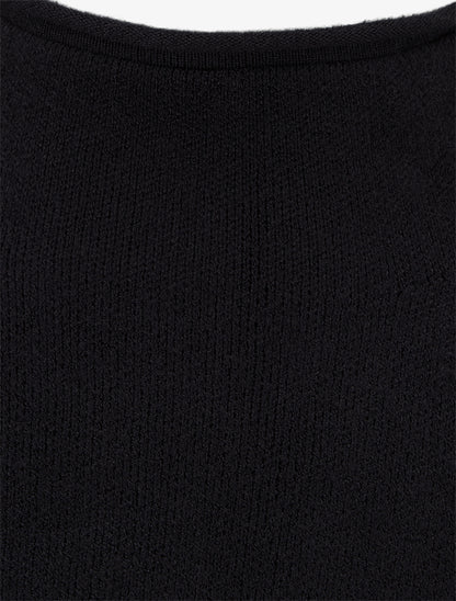 Robe pull droite et ceinturée - Noir - 3