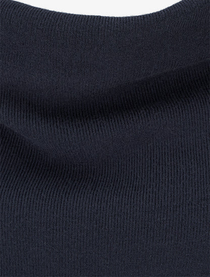 Pull droit à col bénitier - Marine - 3