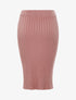 Jupe droite côtelée basique - Rose - 3