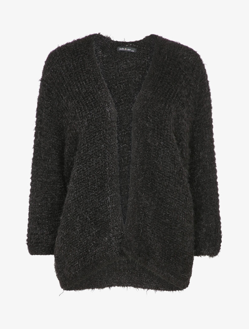 Gilet à plumetis et pans asymétriques - Noir - 3