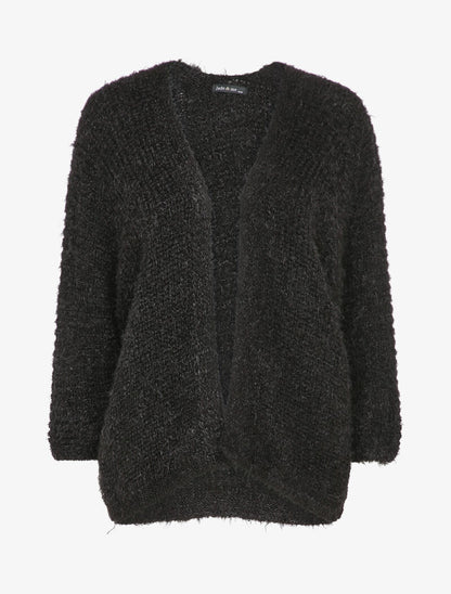 Gilet à plumetis et pans asymétriques - Noir - 3