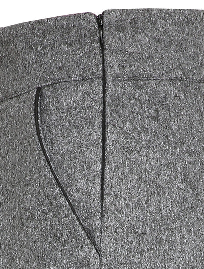 Jupe trapèze en feutrine - Gris foncé - 3