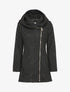 Manteau à capuche et zip effet laine bouclée - Noir - 1