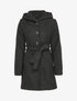 Manteau boutonné à capuche - Noir - 4