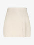Jupe-short à taille haute enduit - Beige - 1