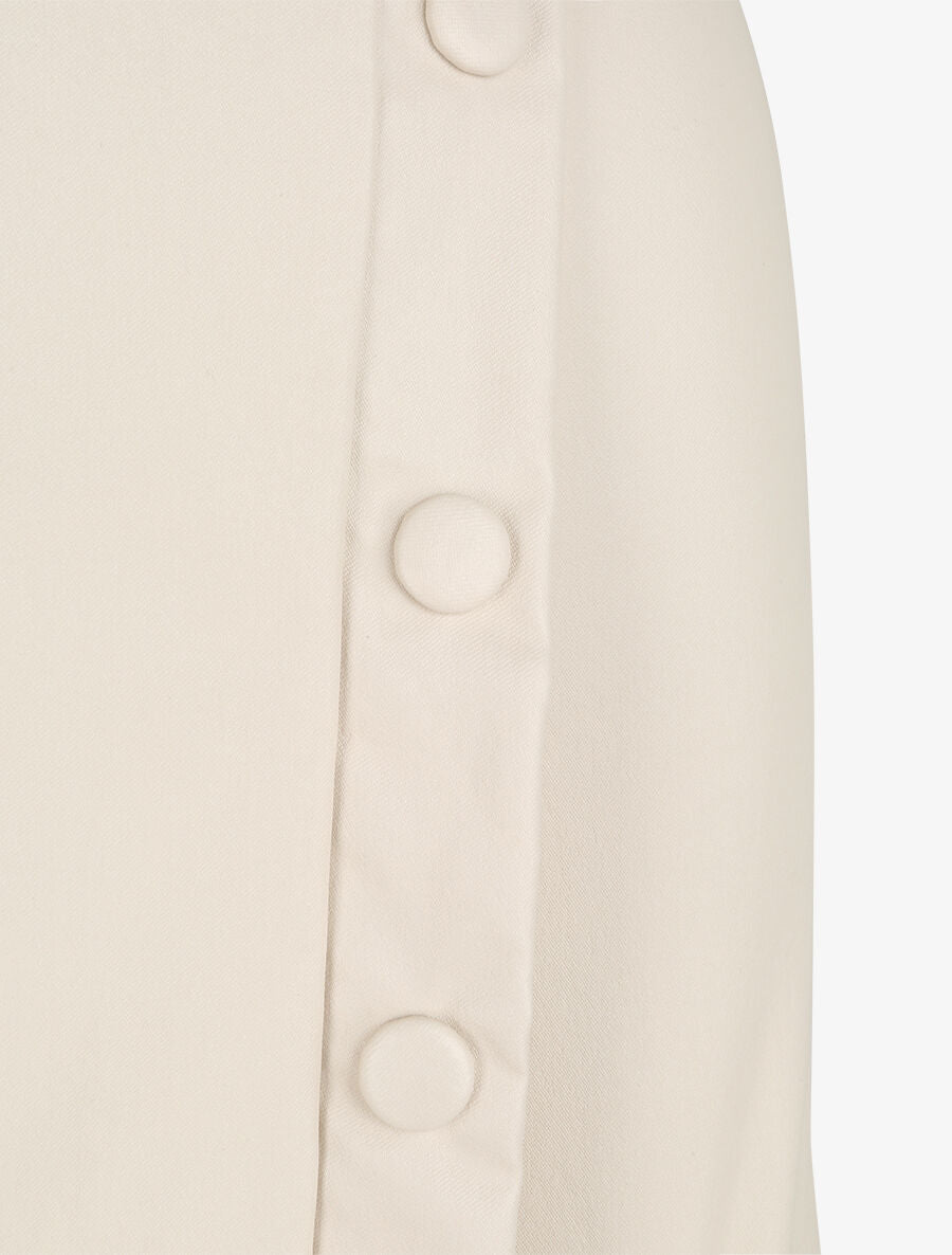 Jupe-short à taille haute enduit - Beige - 3