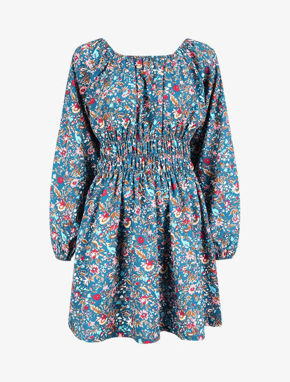 Robe patineuse à imprimé fleuri - Bleu canard - 4