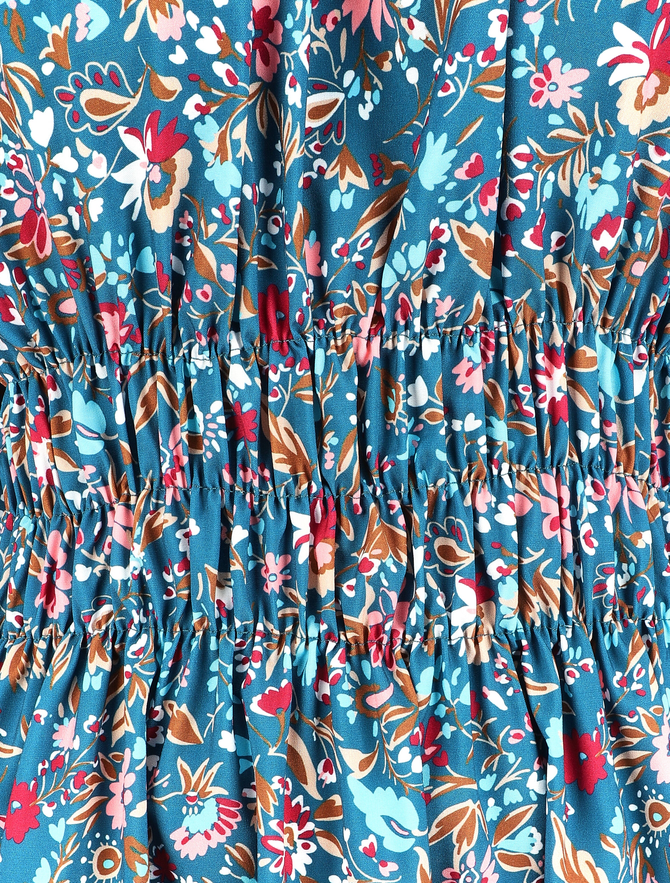 Robe patineuse à imprimé fleuri - Bleu canard - 3
