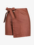 Short style jupe portefeuille en simili - Marron - 1