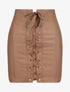 Mini-jupe en simili à lacets - Camel - 4