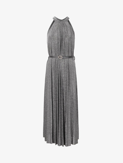 Robe longue plissée et irisée - Argent - 1