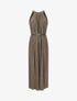 Robe longue plissée et irisée - Doré - 4