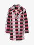 Manteau mi-long à carreaux - Marron/fuschia - 1