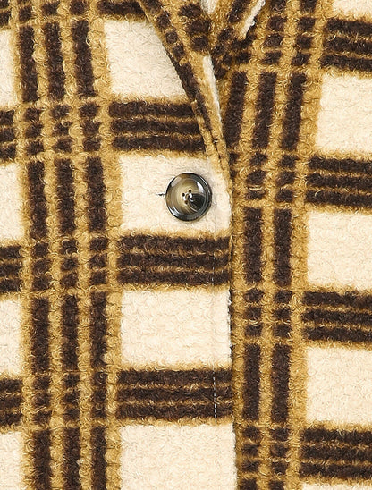 Manteau mi-long à carreaux - Beige/camel - 3