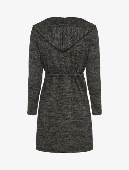 Gilet à capuche à liens à nouer - Noir - 2