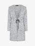 Gilet à capuche à liens à nouer - Gris chiné - 1