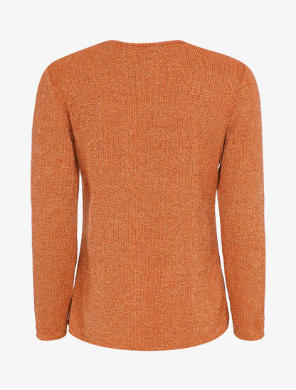 Pull à message floqué irisé - Orange - 2