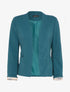Veste à manches à revers imprimé carreaux - Bleu canard - 4
