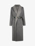 Manteau long et duveteux à col châle - Gris - 1