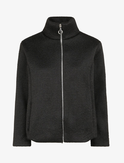 Veste zippée à col montant - Noir - 1
