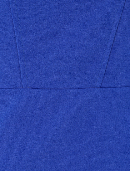 Robe à col bardot et manches en tulle - Bleu électrique - 3