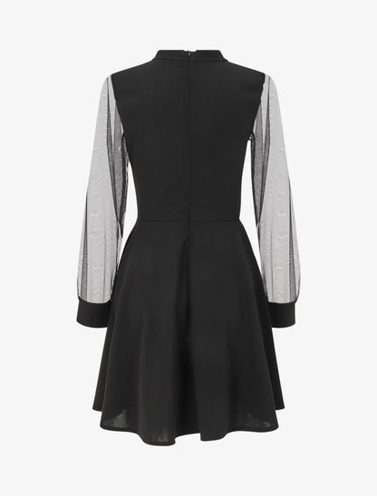 Robe patineuse à buste en sequins - Noir/argent - 2