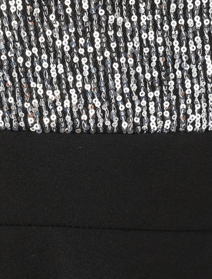 Robe patineuse à buste en sequins - Noir/argent - 4