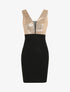 Robe fourreau à buste en sequins - Noir/or - 1