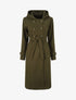 Manteau long à pans croisés et capuche - Kaki - 1