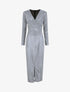 Robe longue empire à paillettes - Argent - 4